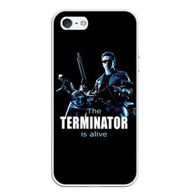 Чехол для iPhone 5/5S матовый с принтом Terminator alive в Санкт-Петербурге, Силикон | Область печати: задняя сторона чехла, без боковых панелей | arnold schwarzenegger | арнольд шварценеггер | киборг | кино | терминатор