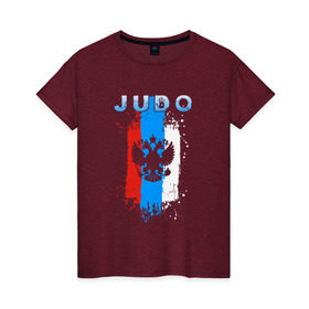 Женская футболка хлопок с принтом Judo в Санкт-Петербурге, 100% хлопок | прямой крой, круглый вырез горловины, длина до линии бедер, слегка спущенное плечо | judo | sport | дзюдо | дзюдоист | спорт