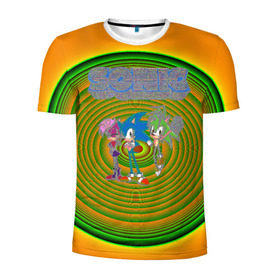 Мужская футболка 3D спортивная с принтом Sonic в Санкт-Петербурге, 100% полиэстер с улучшенными характеристиками | приталенный силуэт, круглая горловина, широкие плечи, сужается к линии бедра | hedgehog | knuckles | sega | sonic | super | tails | ёжик | ехидна | лисенок | лисица | наклз | сега | соник | супер | суперёжик | тэилз | тэилс