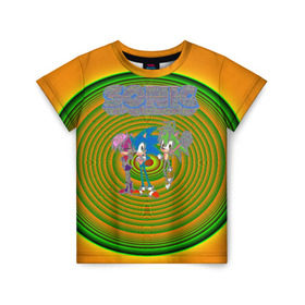 Детская футболка 3D с принтом Sonic в Санкт-Петербурге, 100% гипоаллергенный полиэфир | прямой крой, круглый вырез горловины, длина до линии бедер, чуть спущенное плечо, ткань немного тянется | hedgehog | knuckles | sega | sonic | super | tails | ёжик | ехидна | лисенок | лисица | наклз | сега | соник | супер | суперёжик | тэилз | тэилс