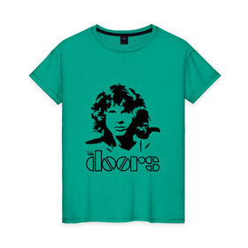 Женская футболка хлопок с принтом The Doors в Санкт-Петербурге, 100% хлопок | прямой крой, круглый вырез горловины, длина до линии бедер, слегка спущенное плечо | jim morrison | группа | двери | джим моррисон | дорз | дорс | зе дорс