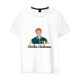 Мужская футболка хлопок с принтом Archie (Riverdale) в Санкт-Петербурге, 100% хлопок | прямой крой, круглый вырез горловины, длина до линии бедер, слегка спущенное плечо. | pops chocklit shoppe | riverdale | southside | southside serpents graffiti | vixens | ривердэйл