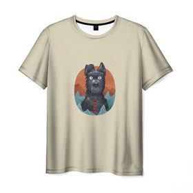 Мужская футболка 3D с принтом Остров собак Шеф в Санкт-Петербурге, 100% полиэфир | прямой крой, круглый вырез горловины, длина до линии бедер | 