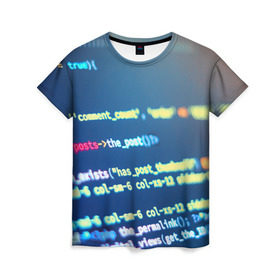Женская футболка 3D с принтом Программирование в Санкт-Петербурге, 100% полиэфир ( синтетическое хлопкоподобное полотно) | прямой крой, круглый вырез горловины, длина до линии бедер | c++ | html | php | код | компьютеры | программист | технологии | хакер | цифры