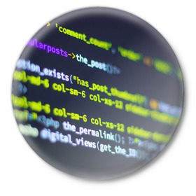 Значок с принтом Программирование PHP в Санкт-Петербурге,  металл | круглая форма, металлическая застежка в виде булавки | Тематика изображения на принте: 