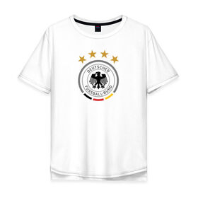Мужская футболка хлопок Oversize с принтом Сборная Германии в Санкт-Петербурге, 100% хлопок | свободный крой, круглый ворот, “спинка” длиннее передней части | сборная германии | футбол | чемпионат мира