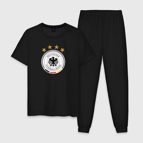 Мужская пижама хлопок с принтом Сборная Германии в Санкт-Петербурге, 100% хлопок | брюки и футболка прямого кроя, без карманов, на брюках мягкая резинка на поясе и по низу штанин
 | сборная германии | футбол | чемпионат мира