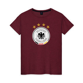 Женская футболка хлопок с принтом Сборная Германии в Санкт-Петербурге, 100% хлопок | прямой крой, круглый вырез горловины, длина до линии бедер, слегка спущенное плечо | сборная германии | футбол | чемпионат мира