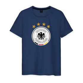 Мужская футболка хлопок с принтом Сборная Германии в Санкт-Петербурге, 100% хлопок | прямой крой, круглый вырез горловины, длина до линии бедер, слегка спущенное плечо. | сборная германии | футбол | чемпионат мира
