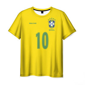Мужская футболка 3D с принтом Роналдиньо в Санкт-Петербурге, 100% полиэфир | прямой крой, круглый вырез горловины, длина до линии бедер | brasil | brazilian | footbal | national | ronaldinho | soccer | time | бразилии | бразилия | национальная | по | роналдиньо | рональдиньо | сборная | футбол | футболу