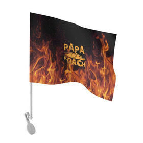 Флаг для автомобиля с принтом Papa Roach в Санкт-Петербурге, 100% полиэстер | Размер: 30*21 см | papa roach | roach | папа роач | папароач | папароч | роач | роч
