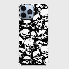 Чехол для iPhone 13 Pro Max с принтом черепа в Санкт-Петербурге,  |  | Тематика изображения на принте: skull | паттерн | черно белый