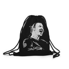 Рюкзак-мешок 3D с принтом Zlatan Ibrahimovic в Санкт-Петербурге, 100% полиэстер | плотность ткани — 200 г/м2, размер — 35 х 45 см; лямки — толстые шнурки, застежка на шнуровке, без карманов и подкладки | football | златан ибрагимович | игрок | сборная швеции | футбол | футболист