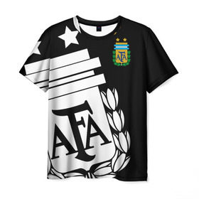 Мужская футболка 3D с принтом Argentina Exclusive в Санкт-Петербурге, 100% полиэфир | прямой крой, круглый вырез горловины, длина до линии бедер | аргентина | аргентины | месси | мира | сборная | форма | чемпионат