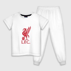 Детская пижама хлопок с принтом FC Liverpool в Санкт-Петербурге, 100% хлопок |  брюки и футболка прямого кроя, без карманов, на брюках мягкая резинка на поясе и по низу штанин
 | liverpool | англия | ливерпуль | лига чемпионов | чемпионат