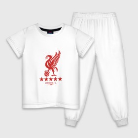 Детская пижама хлопок с принтом Liverpool FC в Санкт-Петербурге, 100% хлопок |  брюки и футболка прямого кроя, без карманов, на брюках мягкая резинка на поясе и по низу штанин
 | liverpool | ливерпуль | лига чемпионов | спорт | футбол | чемпионат