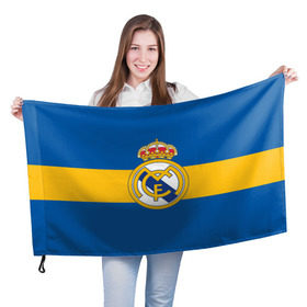 Флаг 3D с принтом Реал Мадрид в Санкт-Петербурге, 100% полиэстер | плотность ткани — 95 г/м2, размер — 67 х 109 см. Принт наносится с одной стороны | football | logo | real madrid | spain | sport | арт | испания | лига | лого | реал | спорт | текстура | фк | футбол | футбольный клуб | эмблема