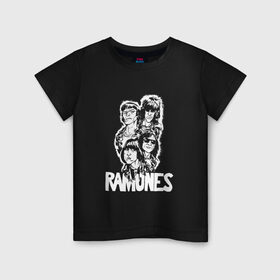 Детская футболка хлопок с принтом Ramones в Санкт-Петербурге, 100% хлопок | круглый вырез горловины, полуприлегающий силуэт, длина до линии бедер | Тематика изображения на принте: 