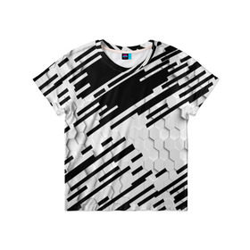 Детская футболка 3D с принтом HEXAGON - Black and White в Санкт-Петербурге, 100% гипоаллергенный полиэфир | прямой крой, круглый вырез горловины, длина до линии бедер, чуть спущенное плечо, ткань немного тянется | 