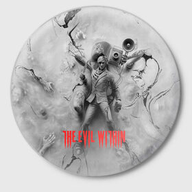 Значок с принтом The Evil Within в Санкт-Петербурге,  металл | круглая форма, металлическая застежка в виде булавки | 