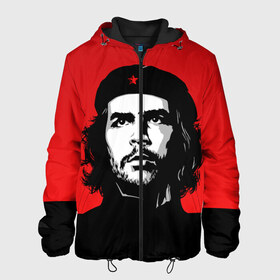 Мужская куртка 3D с принтом Che Guevara в Санкт-Петербурге, ткань верха — 100% полиэстер, подклад — флис | прямой крой, подол и капюшон оформлены резинкой с фиксаторами, два кармана без застежек по бокам, один большой потайной карман на груди. Карман на груди застегивается на липучку | 