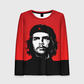 Женский лонгслив 3D с принтом Che Guevara в Санкт-Петербурге, 100% полиэстер | длинные рукава, круглый вырез горловины, полуприлегающий силуэт | 