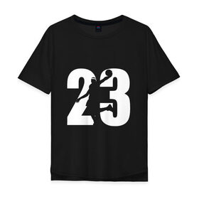 Мужская футболка хлопок Oversize с принтом LeBron James 23 в Санкт-Петербурге, 100% хлопок | свободный крой, круглый ворот, “спинка” длиннее передней части | Тематика изображения на принте: 