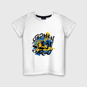 Детская футболка хлопок с принтом Stephen Curry в Санкт-Петербурге, 100% хлопок | круглый вырез горловины, полуприлегающий силуэт, длина до линии бедер | Тематика изображения на принте: 