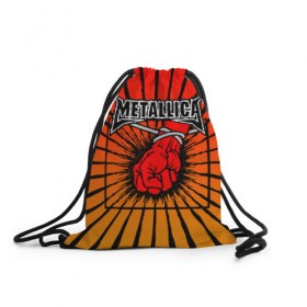Рюкзак-мешок 3D с принтом Metallica в Санкт-Петербурге, 100% полиэстер | плотность ткани — 200 г/м2, размер — 35 х 45 см; лямки — толстые шнурки, застежка на шнуровке, без карманов и подкладки | anger | fans | metall | metallica | st | альбом | альбома | группа | логотип | металл | металлика | обложка | фанат