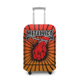 Чехол для чемодана 3D с принтом Metallica в Санкт-Петербурге, 86% полиэфир, 14% спандекс | двустороннее нанесение принта, прорези для ручек и колес | anger | fans | metall | metallica | st | альбом | альбома | группа | логотип | металл | металлика | обложка | фанат