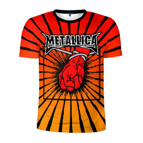 Мужская футболка 3D спортивная с принтом Metallica в Санкт-Петербурге, 100% полиэстер с улучшенными характеристиками | приталенный силуэт, круглая горловина, широкие плечи, сужается к линии бедра | anger | fans | metall | metallica | st | альбом | альбома | группа | логотип | металл | металлика | обложка | фанат