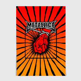 Постер с принтом Metallica в Санкт-Петербурге, 100% бумага
 | бумага, плотность 150 мг. Матовая, но за счет высокого коэффициента гладкости имеет небольшой блеск и дает на свету блики, но в отличии от глянцевой бумаги не покрыта лаком | anger | fans | metall | metallica | st | альбом | альбома | группа | логотип | металл | металлика | обложка | фанат