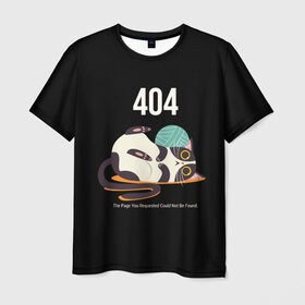 Мужская футболка 3D с принтом ERROR 404 в Санкт-Петербурге, 100% полиэфир | прямой крой, круглый вырез горловины, длина до линии бедер | 