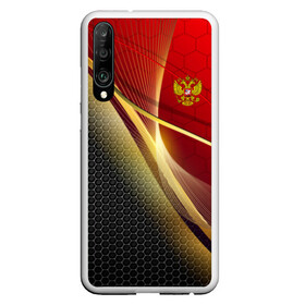 Чехол для Honor P30 с принтом RUSSIA SPORT Red and Black в Санкт-Петербурге, Силикон | Область печати: задняя сторона чехла, без боковых панелей | abstract | design | geometry | hexagon | red and black | russia | sport | texture | абстракция | геометрия | герб | дизайн | патриот | патриотизм | россия | русский | соты | спорт | текстура | шестиугольники