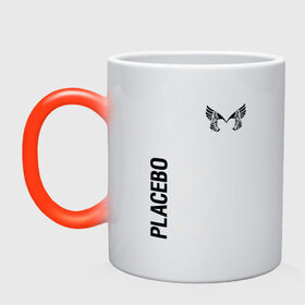 Кружка хамелеон с принтом Placebo в Санкт-Петербурге, керамика | меняет цвет при нагревании, емкость 330 мл | Тематика изображения на принте: placebo | альтернативный | инди | индирок | плацебо | рок