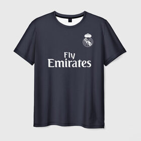 Мужская футболка 3D с принтом Bale away 18-19 в Санкт-Петербурге, 100% полиэфир | прямой крой, круглый вырез горловины, длина до линии бедер | bale | champions | gareth | league | madrid | real | spain | бейл | гарет | испания | лига | мадрид | реал | чемпионов