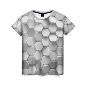 Женская футболка 3D с принтом Геометрическая живопись в Санкт-Петербурге, 100% полиэфир ( синтетическое хлопкоподобное полотно) | прямой крой, круглый вырез горловины, длина до линии бедер | cube | cubisme | коллаж | куб | кубизм | пабло | пикассо | сезанновский | синтетический