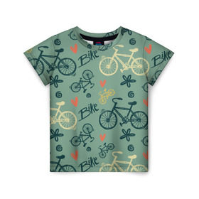 Детская футболка 3D с принтом Велосипед Текстура в Санкт-Петербурге, 100% гипоаллергенный полиэфир | прямой крой, круглый вырез горловины, длина до линии бедер, чуть спущенное плечо, ткань немного тянется | байк | велик | вело | велосипед | велосипеды | велоспорт | с велосипедом | спорт