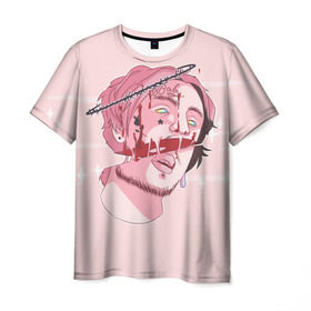 Мужская футболка 3D с принтом Lil Peep (1) в Санкт-Петербурге, 100% полиэфир | прямой крой, круглый вырез горловины, длина до линии бедер | baby | benz truck | cry | cry baby | lil | lil peep | peep | лил | лил пип | пип