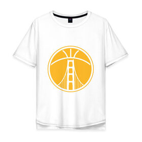 Мужская футболка хлопок Oversize с принтом Golden State Warriors в Санкт-Петербурге, 100% хлопок | свободный крой, круглый ворот, “спинка” длиннее передней части | basketball | golden state warriors | nba | баскетбол | голден стэйт уорриорз | нба