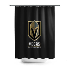 Штора 3D для ванной с принтом Vegas Golden Knights в Санкт-Петербурге, 100% полиэстер | плотность материала — 100 г/м2. Стандартный размер — 146 см х 180 см. По верхнему краю — пластиковые люверсы для креплений. В комплекте 10 пластиковых колец | 