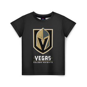 Детская футболка 3D с принтом Vegas Golden Knights в Санкт-Петербурге, 100% гипоаллергенный полиэфир | прямой крой, круглый вырез горловины, длина до линии бедер, чуть спущенное плечо, ткань немного тянется | 