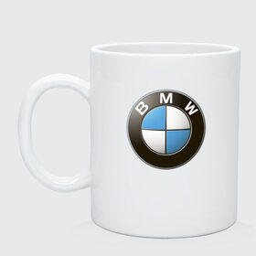 Кружка с принтом BMW в Санкт-Петербурге, керамика | объем — 330 мл, диаметр — 80 мм. Принт наносится на бока кружки, можно сделать два разных изображения | Тематика изображения на принте: bmw | logo | бмв | логотип бмв
