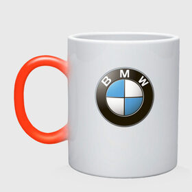 Кружка хамелеон с принтом BMW в Санкт-Петербурге, керамика | меняет цвет при нагревании, емкость 330 мл | bmw | logo | бмв | логотип бмв