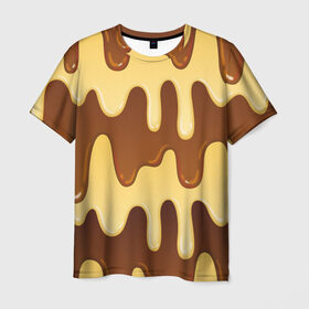 Мужская футболка 3D с принтом Тающий Шоколад в Санкт-Петербурге, 100% полиэфир | прямой крой, круглый вырез горловины, длина до линии бедер | Тематика изображения на принте: 