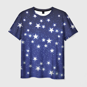 Мужская футболка 3D с принтом Stars в Санкт-Петербурге, 100% полиэфир | прямой крой, круглый вырез горловины, длина до линии бедер | earth | nasa | space | star | вселенная | галактика | земля | космонавт | космос | луна | метеорит | наса | небо | ночь | планета | полёт