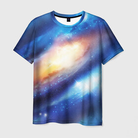 Мужская футболка 3D с принтом Космос в Санкт-Петербурге, 100% полиэфир | прямой крой, круглый вырез горловины, длина до линии бедер | abstraction | cosmos | nebula | space | star | universe | абстракция | вселенная | звезды | космос | мир | планеты