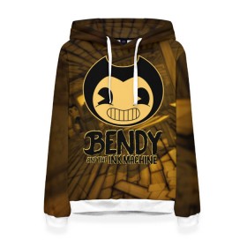 Женская толстовка 3D с принтом Bendy and the ink machine (33) в Санкт-Петербурге, 100% полиэстер  | двухслойный капюшон со шнурком для регулировки, мягкие манжеты на рукавах и по низу толстовки, спереди карман-кенгуру с мягким внутренним слоем. | bendy | bendy and the ink machine | бенди | бенди и чернильная машина