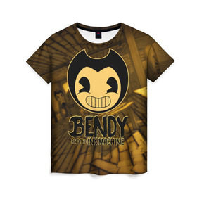 Женская футболка 3D с принтом Bendy and the ink machine (33) в Санкт-Петербурге, 100% полиэфир ( синтетическое хлопкоподобное полотно) | прямой крой, круглый вырез горловины, длина до линии бедер | bendy | bendy and the ink machine | бенди | бенди и чернильная машина