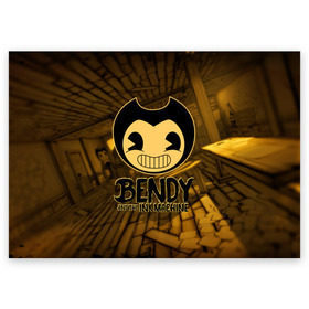 Поздравительная открытка с принтом Bendy and the ink machine (33) в Санкт-Петербурге, 100% бумага | плотность бумаги 280 г/м2, матовая, на обратной стороне линовка и место для марки
 | Тематика изображения на принте: bendy | bendy and the ink machine | бенди | бенди и чернильная машина